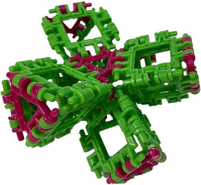 That Hinge Toy 82 Piece Blue + Pink Set, Animal + More STEM Construction Toy Building Set