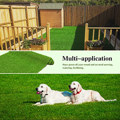 Weidear Artificial Grass 3 ft x 14 ft, 0.8 inch Fake Grass Mat, 4 Tones Synthetic Turf Rug, Indoor Outdoor Turf Grass for Dogs Pets/Patio Lawn Landscape Garden, Customized Sizes - size: 3X14ft