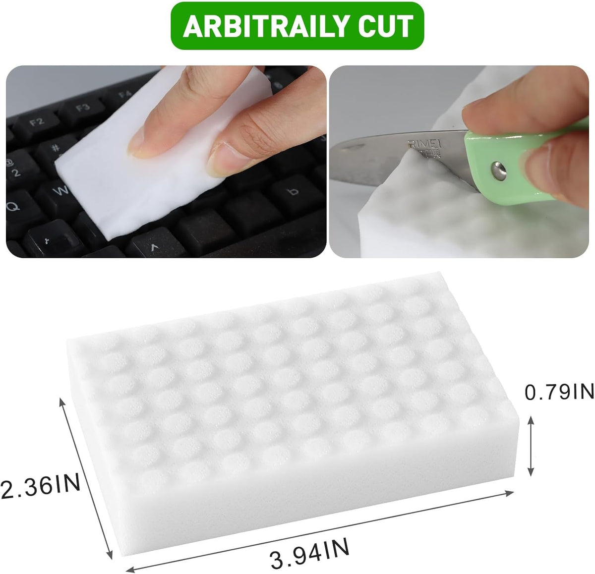 Sponge Eraser 50 Pack 2X Density and Long Lasting Melamine Sponges for Kitchen Bathroom Multi Surface Power Scrubber Foam Cleaning Pads - Bathtub, Floor, Baseboard, Bathroom, Wall Cleaner