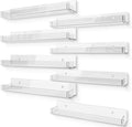 8 Pack 15 Inch Clear Acrylic Shelves, Clear Kids Floating Bookshelf for Kids Room, Modern Nail Polish Rack Sunglasses Essential Oil Picture Ledge Display Toy Storage Wall Shelf