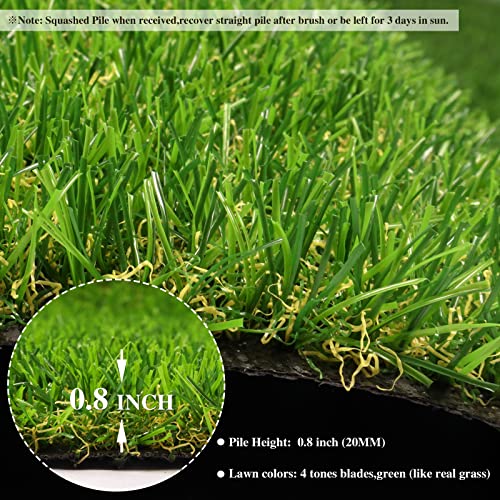 Weidear Artificial Grass 3 ft x 14 ft, 0.8 inch Fake Grass Mat, 4 Tones Synthetic Turf Rug, Indoor Outdoor Turf Grass for Dogs Pets/Patio Lawn Landscape Garden, Customized Sizes - size: 3X14ft