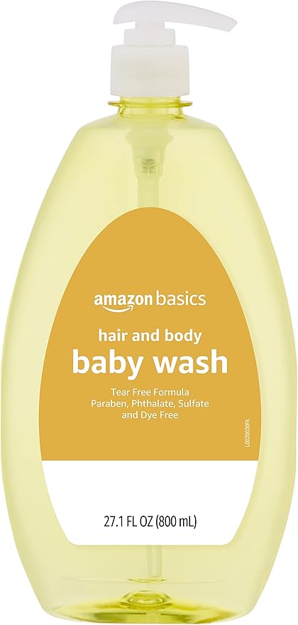 Amazon Basics Tear-Free Baby Hair and Body Wash, 27.1 Fluid Ounce, Lightly Scented, 1-Pack (Previously Solimo)