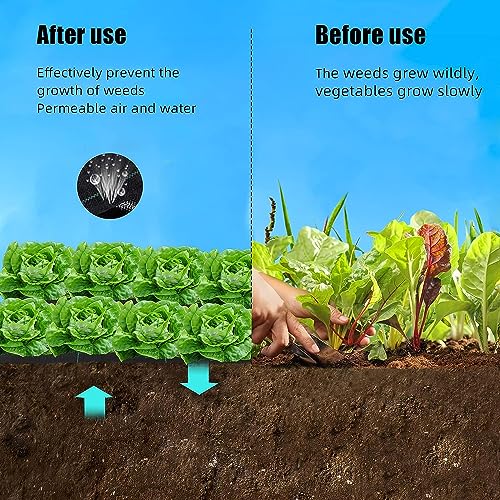 6.5ft x 330ft Weed Barrier Landscape Fabric Heavy Duty, Premium 3.2oz Ground Cover Weed Block Gardening Mat, Easy Setup & Superior Weed Control - size: 6.5ft x 330ft & 3.2 oz