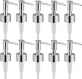 Soap Dispenser Pump Head Replacement 10 Pack, 28/400 Threads Standard Size, for Bathroom and Kitchen (Clear Silver)