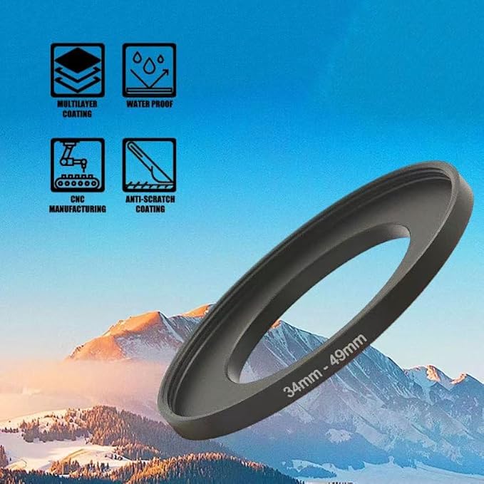 YAMAFOO 77mm to 58mm Step-Up Ring/Step Down Rings Filter Adapter for All Brands UV ND CPL Metal Ring Step-Up Rings Adapter Filter,Black (77-58)