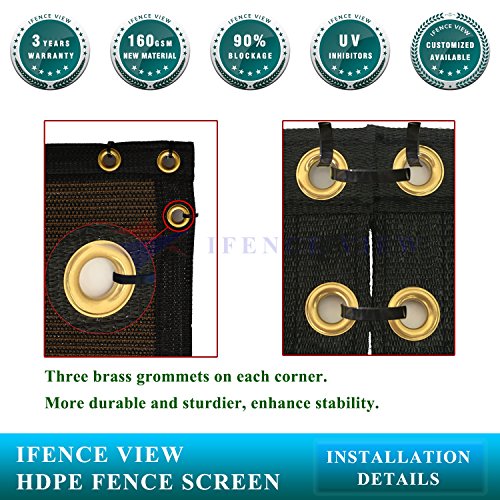 Ifenceview 4'x1' to 4'x50' Brown Shade Cloth/Fence Privacy Screen Fabric Mesh Net for Construction Site Yard Driveway Garden Railing Pool Balcony Canopy Awning 160 GSM UV Protection (4' x 3') - size: 4' x 3'