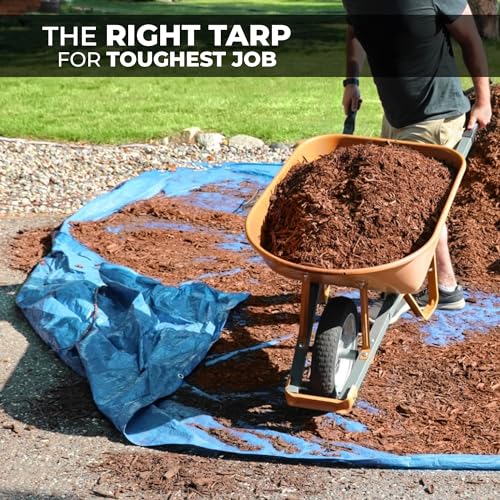 Tarps Heavy Duty Waterproof 20x40-12 mil Thick Camping Tent - Blue Tarp 20x40 UV Resistant, Rip & Tear Proof with Metal Grommets – Multipurpose Use for Camping, Tent, Boat, RV, Car, & Pool Cover - size: 20'x40'