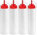 Norcalway 24 oz Condiment Squeeze Bottles for Sauces - Leak Proof - 4 Pack (XL)