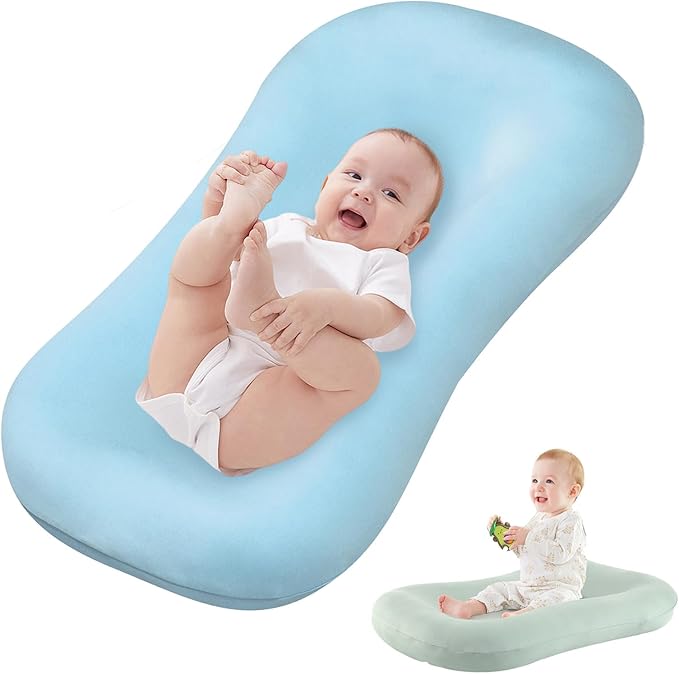 Baby Lounger Pillow, Infant Lounger for 0-24 Months, Soft Cotton and Portable Baby Lounger for Home (Blue)