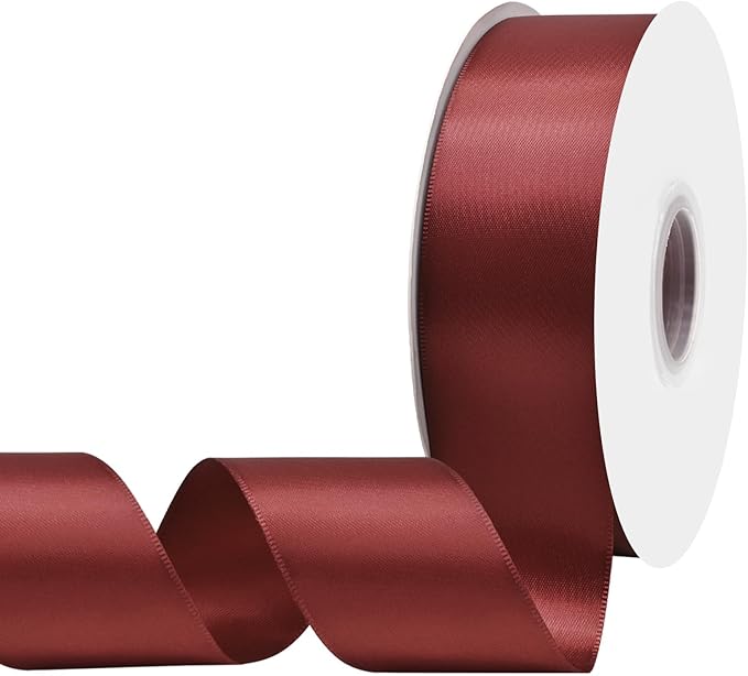 Sherry Satin Ribbon 1-1/2" X 50 Yards Solid Color Double Faced Ribbons Perfect for Crafts Wedding Decor Bow Making Arts Sewing and More