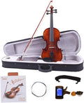 Ktaxon Violin 4/4 for Kids & Adults, Full Size Solid Wood Violin, Acoustic Fiddle with Portable Case and Accessories-Carefully Selected Solid Spruce Wood and Premium Ebony Fittings(Varnish)