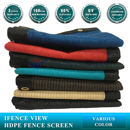 Ifenceview 4'x5' to 4'x50' Brown Shade Cloth/Fence Privacy Screen Fabric Mesh Net for Construction Site, Yard, Driveway, Garden, Railing, Canopy, Awning 160 GSM UV Protection (4' x 14') - size: 4' x 14'
