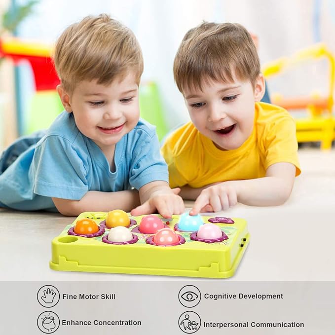 FS Pound Gopher Game for Toddler 3 4 5 6 Year Old Boys and Girls, Interactive Pounding Toys with Sound and Light, Hammer Toys for Kids Ages 4-8, PK Mode with 2 Hammer
