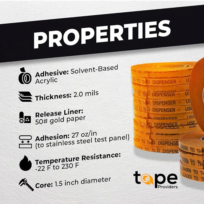 WOD General Purpose ATG Tape, 1/4 inch x 36 yds. (Set of 144 Rolls) Adhesive Transfer Tape Glider Refill Rolls Clear Adhesive on Gold Liner (Acid Free) RWATG20