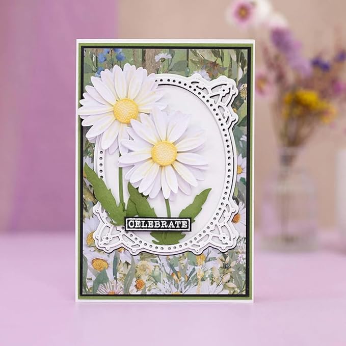 Cutting Dies Metal Stencils Scrapbooking Tools DIY Embossing Template for Paper Card Making Album Arts Crafts Supplies (Little Daisy-10x14.3cm)