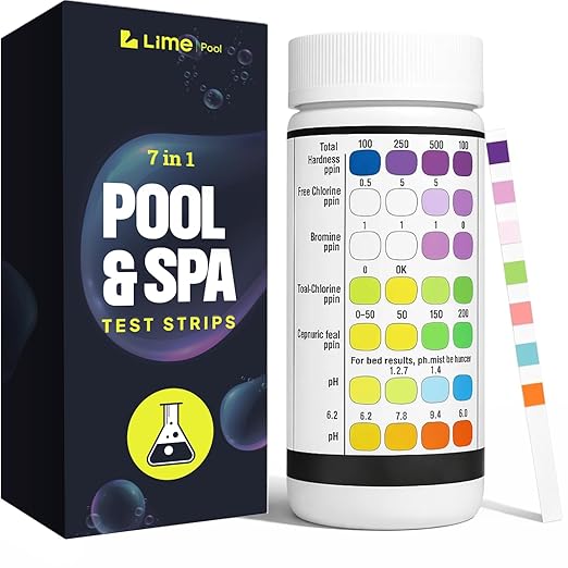 162 Pcs 7-Way Hot Tub, Spa & Pool Test Strips - Accurate Readings in 15 Seconds