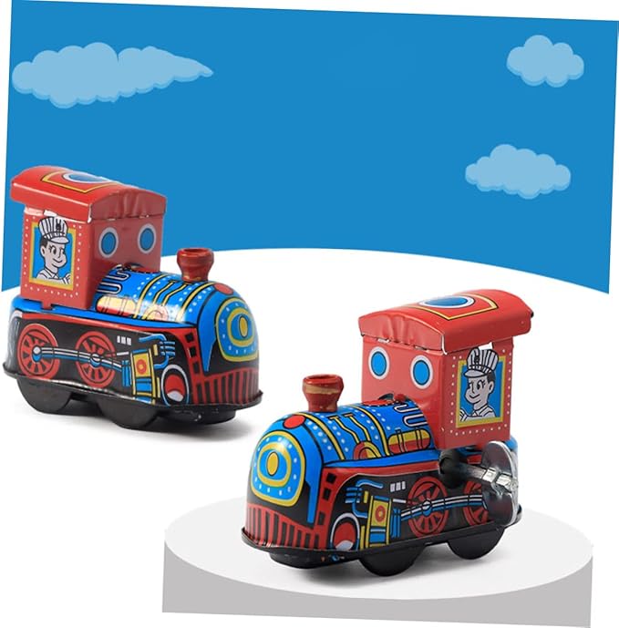 TOYANDONA Tin Locomotive Wind up Toys Windup Toys Train Wind- up Toy Wind up Toy Boat Motor Tin Toys Vintage Wind- up Kids Toys Mini Toys Kid Toy Wind-up Toy Tinplate Iron Sheet Clock Child