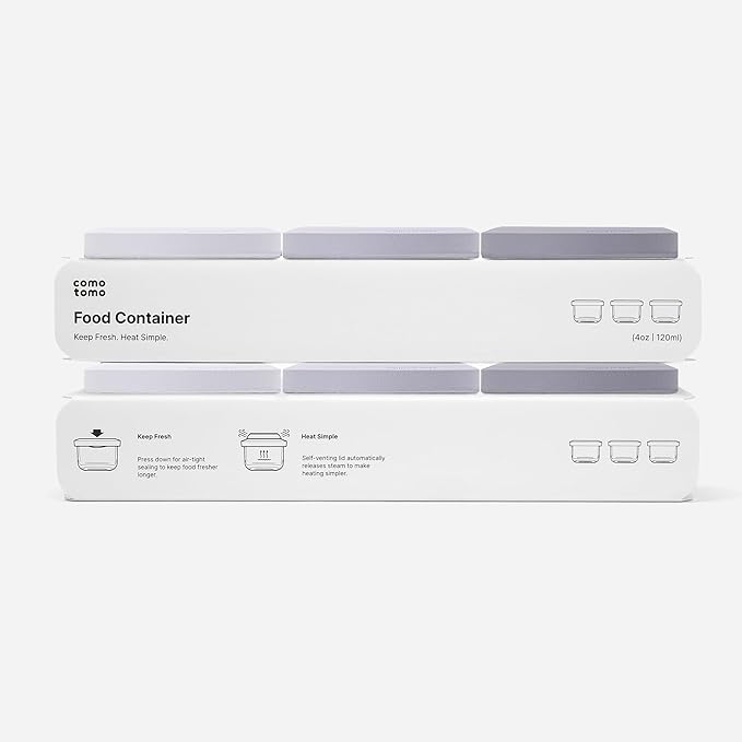 Comotomo 'Smart Vent' Food Container, Gray Set of 6