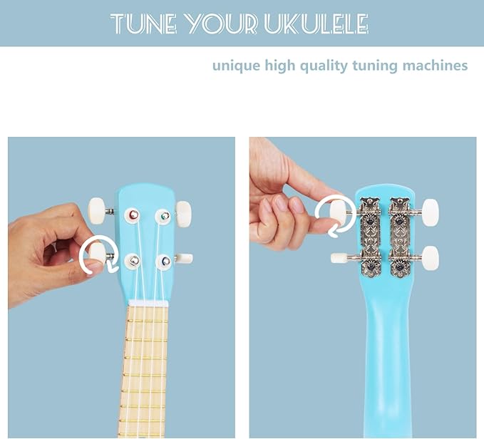 Kids Guitar for Girls, Wooden Musical Instruments Toys with Ukulele, Tambourine, Maracas, Harmonica, Mini Band Sets for Toddlers 2 3 Years Old Birthday Gift (Blue for Boys)