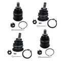 Detroit Axle - Front 4pc Ball Joints for 92-00 Honda Civic, 97-00 EL, 4 Lower & Upper Ball Joints 1992 1993 1994 1995 1996 1997
