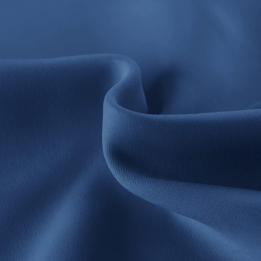 DWCN French Door Curtains – Rod Pocket Thermal Blackout Curtain for Window/Patio Doors/Doorways/Classroom/Kitchen for Privacy, 25W by 40L Inches, 1 Panel with Tieback, Classic Blue