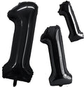 GOER Black Foil Balloons Number 1,Huge Number Balloons for 1st Birthday Party Supplies Anniversary Decorations (3 pcs,42 inch,32 inch,16inch)