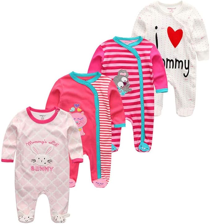 Kiddiezoom Baby and Toddler Boys'Snug Fit Footed One-Piece Romper Jumpsuit Cotton Cotton Footed Outfit