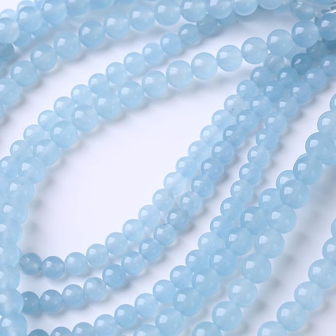32PCS 12MM Natural Cyanihalite Round Loose Stone Beads for Jewelry Making DIY Energy Stone Healing Power Bracelet 15"
