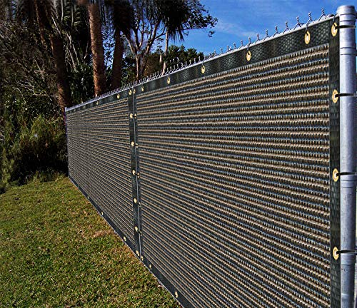 Ifenceview 4'x5' to 4'x50' Brown Shade Cloth/Fence Privacy Screen Fabric Mesh Net for Construction Site, Yard, Driveway, Garden, Railing, Canopy, Awning 160 GSM UV Protection (4' x 10') - size: 4' x 10'