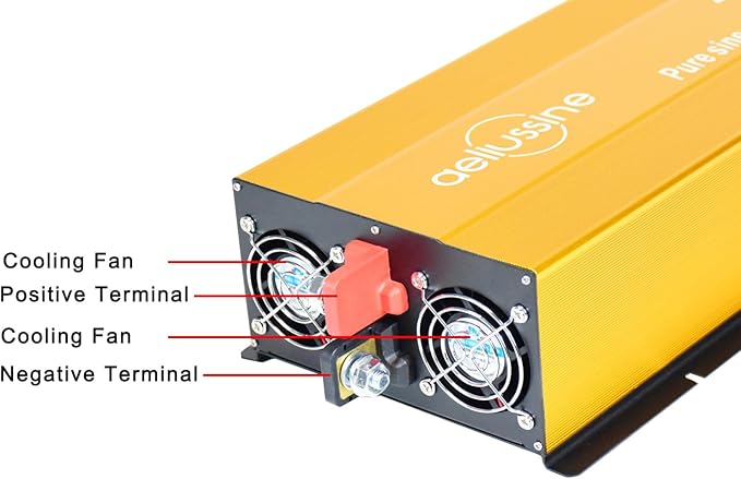 2000W Pure Sine Wave Inverter-36V DC to 110V 120V AC Power Converter with 2 AC Outlets, 36 Volt Power Inverter for Truck, Rv, Camping, Home, Emergency Power