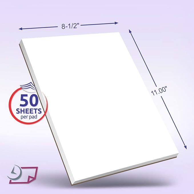 Memo Pads - Note Pads - Scratch Pads - Writing pads - 10 Pads with 50 sheets in Each Pad (8-1/2 x 11)