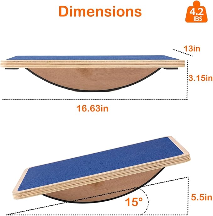 Balance Board Professional Wobble Board for Adults Anti-Slip 350LBS Balance Boards for Physical Therapy Standing Desk Core Strength Wooden Balance Board Rocker Board