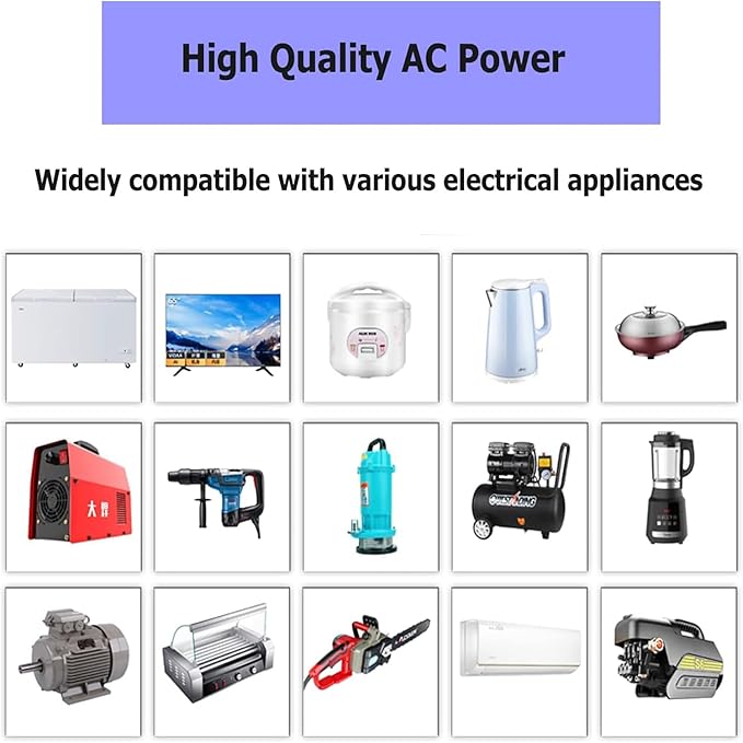 2000W Pure Sine Wave Inverter-36V DC to 110V 120V AC Power Converter with 2 AC Outlets, 36 Volt Power Inverter for Truck, Rv, Camping, Home, Emergency Power