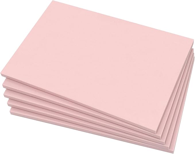 5 Pack 4"x6" Pale Pink Rubber Stamp Carving Blocks Pink Rubber Carving Blocks Linoleum Block for Stamp Maker Printmaking Supplies