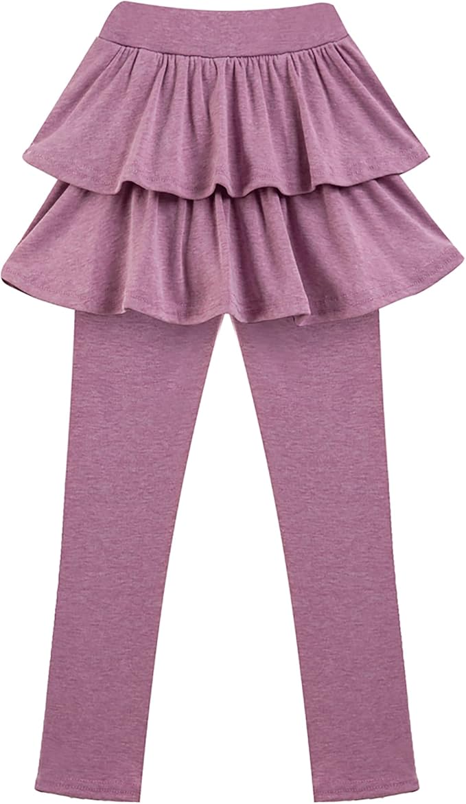 Girls School Uniform Pants Leggings with Skirts Stretch Warm Jegging 4-12 Years