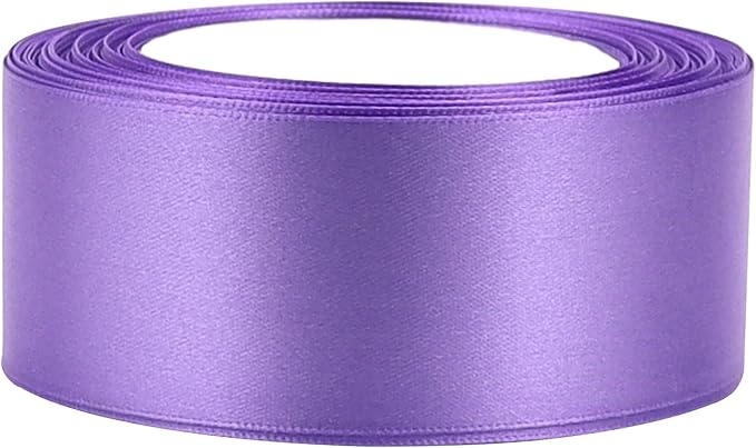 Light Purple Solid Satin Ribbon 1-1/2 Inch 25 Yards Solid Polyester Fabric Ribbon for Gift Wrapping Wedding Christmas Baby Shower Birthday Party Decoration Handmade Immortal Flower Craft