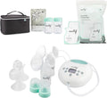 Motif Luna Double Electric Breast Pump Bundle with Luna Cooler Set and Milk Storage Bags, 6 oz - 100 Count - Milk Freezer Bag with Easy Pour Spout