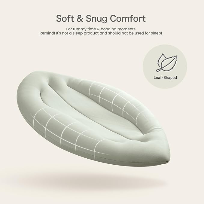 Baby Lounger for Newborn: Skin-Friendly & Breathable for 0-12 Months Infant Tummy Time Playtime & Diaper Changes - Portable & Lightweight Cushion for New Parents