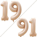 GOER Number 19 Balloons for 19th Birthday Sweet 19 Party Decorations,42 Inch Jumbo Foil Helium 91 Balloons for 91st Birthday Party Decoration (Caramel)