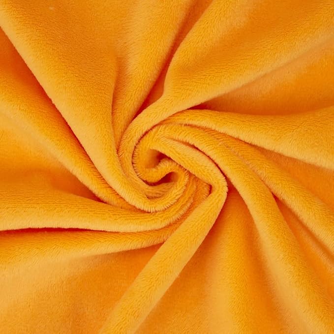 kullaloo Plush Fabric | Solid Orange Minky Fabric for Sewing (Pack of 2) | Super Soft Cuddle Material | 39.5x29.5 | Plushies, Baby Blankets, Pillows, Dog Beds, Cat Beds, Baby Accessories, Apparel