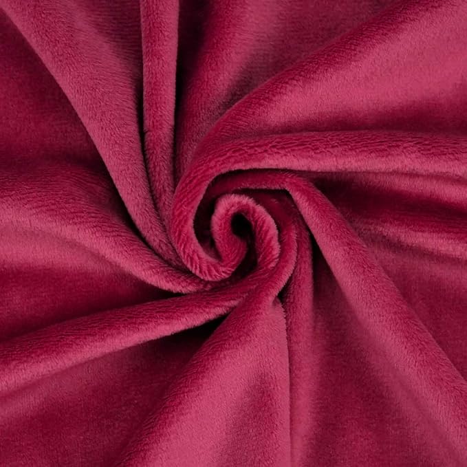 kullaloo Plush Fabric | Solid Burgundy Minky Fabric for Sewing (Pack of 2) | Super Soft Cuddle Material | 39.5x29.5 | Plushies, Baby Blankets, Pillows, Dog Beds, Cat Beds, Baby Accessories, Apparel