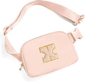 Gitus Gifts for 8 9 10 11 12 Year Old Girls Belt Bag Fanny Pack Crossbody Bags with Initial Letter Patch Cute Stuff Birthday Gifts for Teen Girls Women Personalized Trend Stuff (Coral Pink-X)