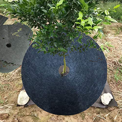 EBaokuup 4 Pack 32.3 Inch Non-Woven Tree Mulch Ring - Degradable Tree Protector Mat, Reusable Tree Weed Barrier Mat for Weed Control Root Protection - size: 32.3 Inch
