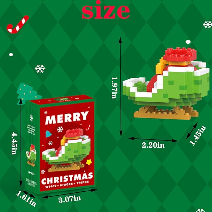 Christmas Sledges Building Blocks Set Compatible with Lego Advent Calendar 2025 Stacking New Toys Holiday Present Box New Year Xmas Gifts for Kids for Boys & Girls and Adults