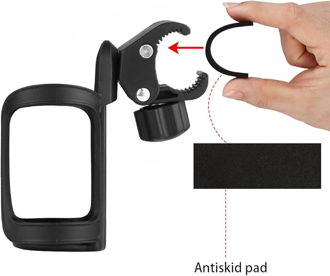 Accmor Stroller Cup Holder, Universal Cup Holder for Uppababy, Nuna, Doona Strollers, 360 ° Rotatable Bottle Holder for Stroller, Bike, Wheelchair, Walker, Scooter