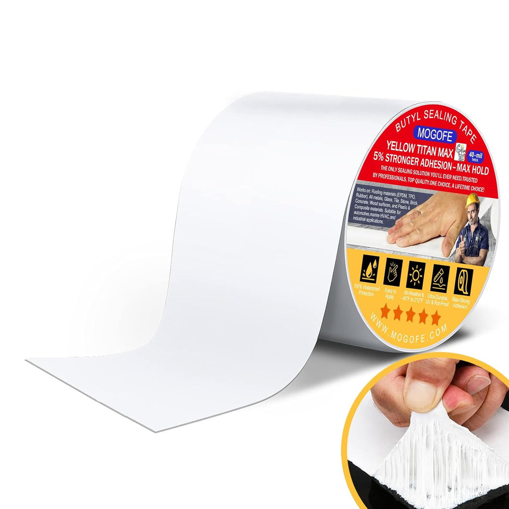 Max RV Roof Sealant Tape White - Extra Thick 4 Inch x 50 Feet, Triple Waterproof & UV-Resistant for RV Roof Repair, Camper, Trailer, Boat, Window & Leak Sealing