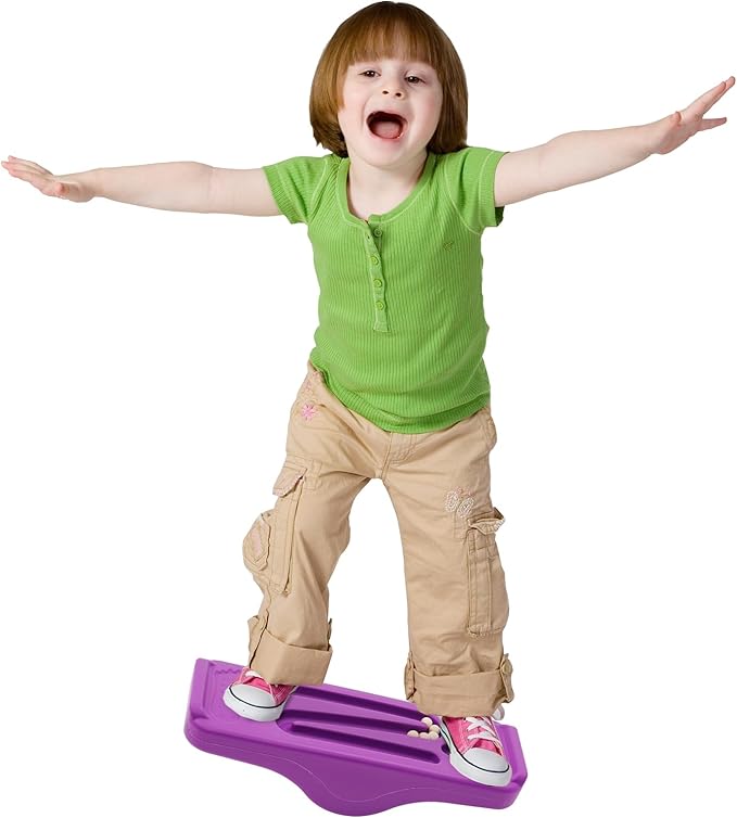 Kids Rocking Seesaw Balance Board with 5 Wooden Balls Sensory Training Rocking Board Balance Training Equipment Children Indoor Outdoor Activity Toy