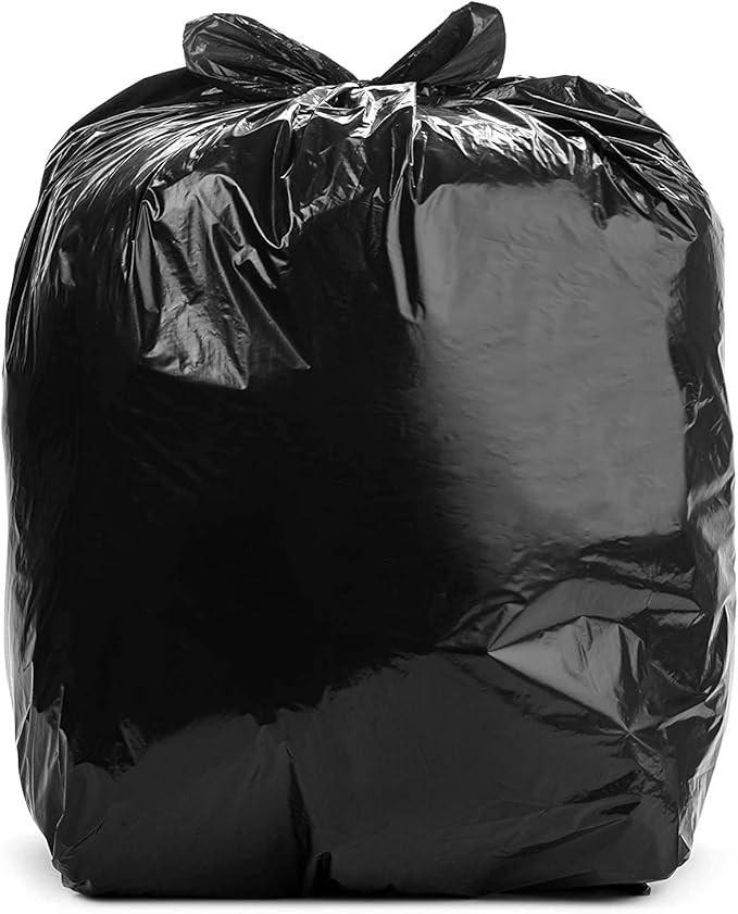 Aluf Plastics 56 Gallon 1.2 MIL (eq) Black Heavy Duty Trash Bags - 43" x 47" - Pack of 400 - For Kitchen, Contractor, Janitorial, Industrial, Municipal, Healthcare, & Hospitality