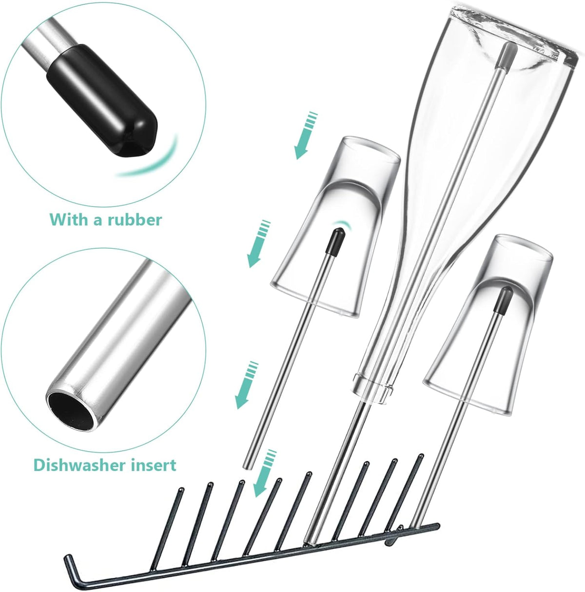Bottles Bottles Bottles Bottle Holders Dishwasher 8pcs Dish Drying Rack Stainless Steel Insert Sticks Compatible for Soda Bottles Utensil Holder Utensil Holder Utensil Holder