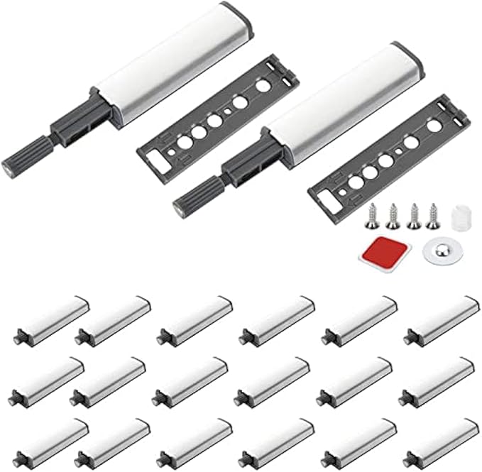 20Pack Push to Open Door Catch, Heavy Duty Touch Latch, Magnetic Push Latches Kitchen Door Push Release Latch for Cabinet for Kitchen Closet Door Closing & Drawer Closure Pop Out